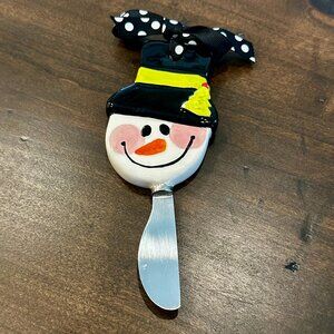 NWOT - Mud Pie Snowman with Top Hat Knife Spreader with Bow